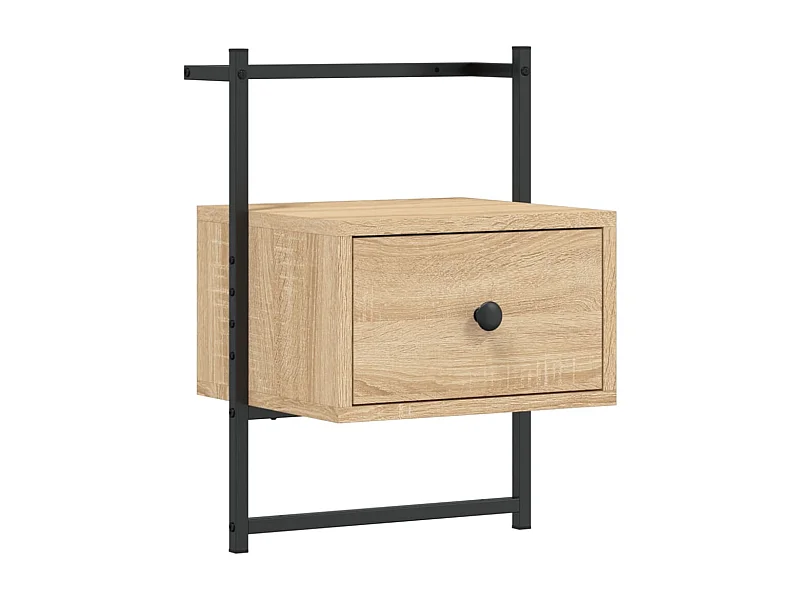 Table de chevet murale chêne sonoma 35x30x51