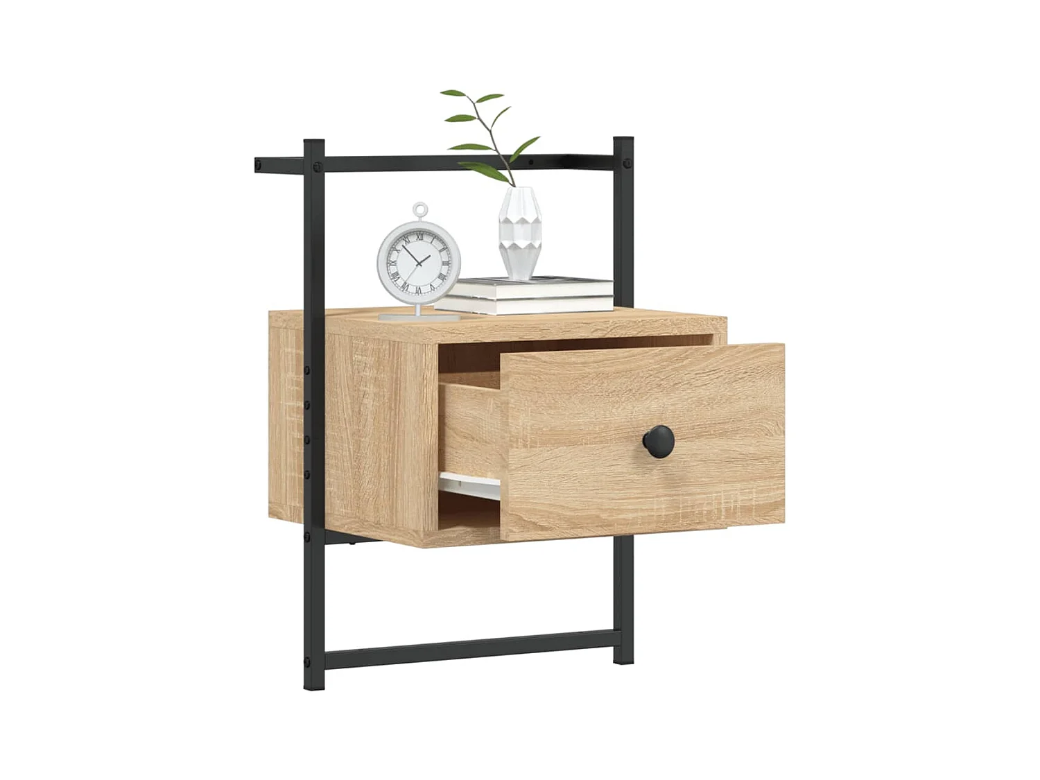 Table de chevet murale chêne sonoma 35x30x51