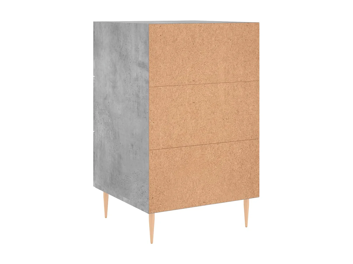 Table de chevet gris béton 40x40x66 bois d'ingénierie