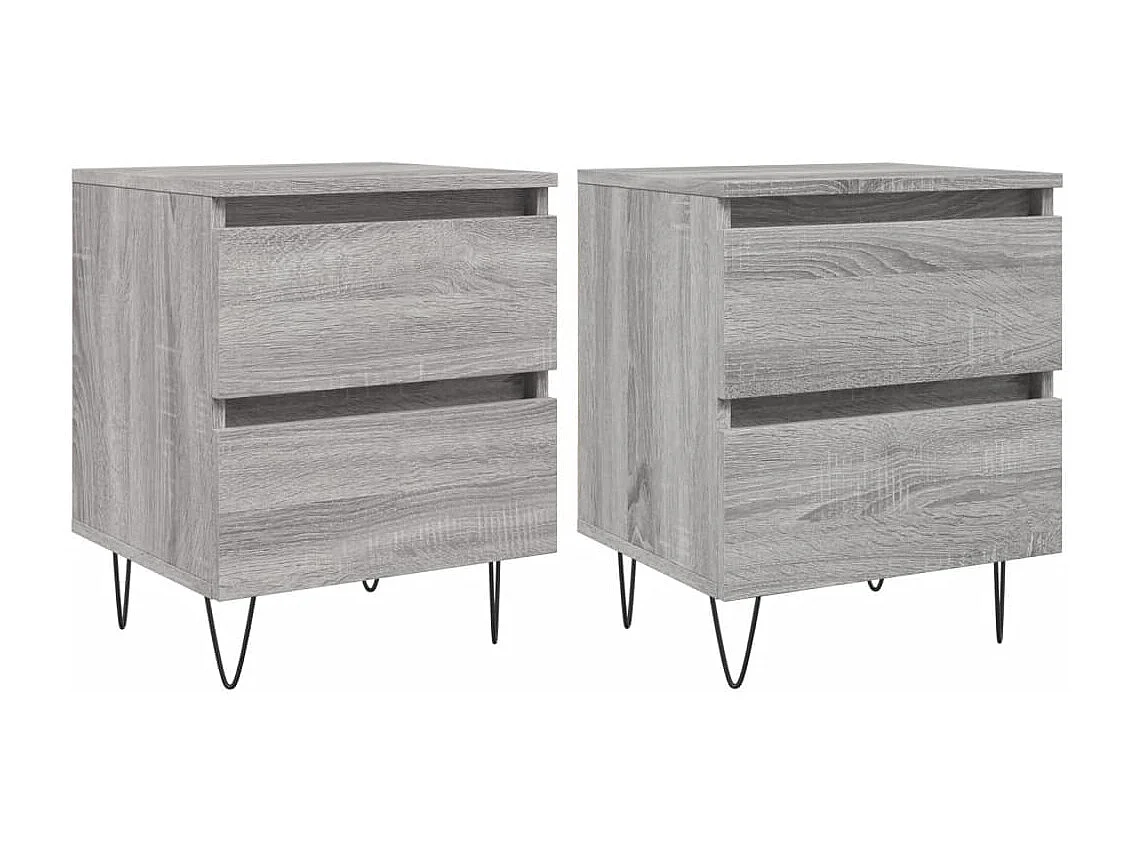 Tables de chevet 2 pcs sonoma gris 40x35x50 bois ingénierie