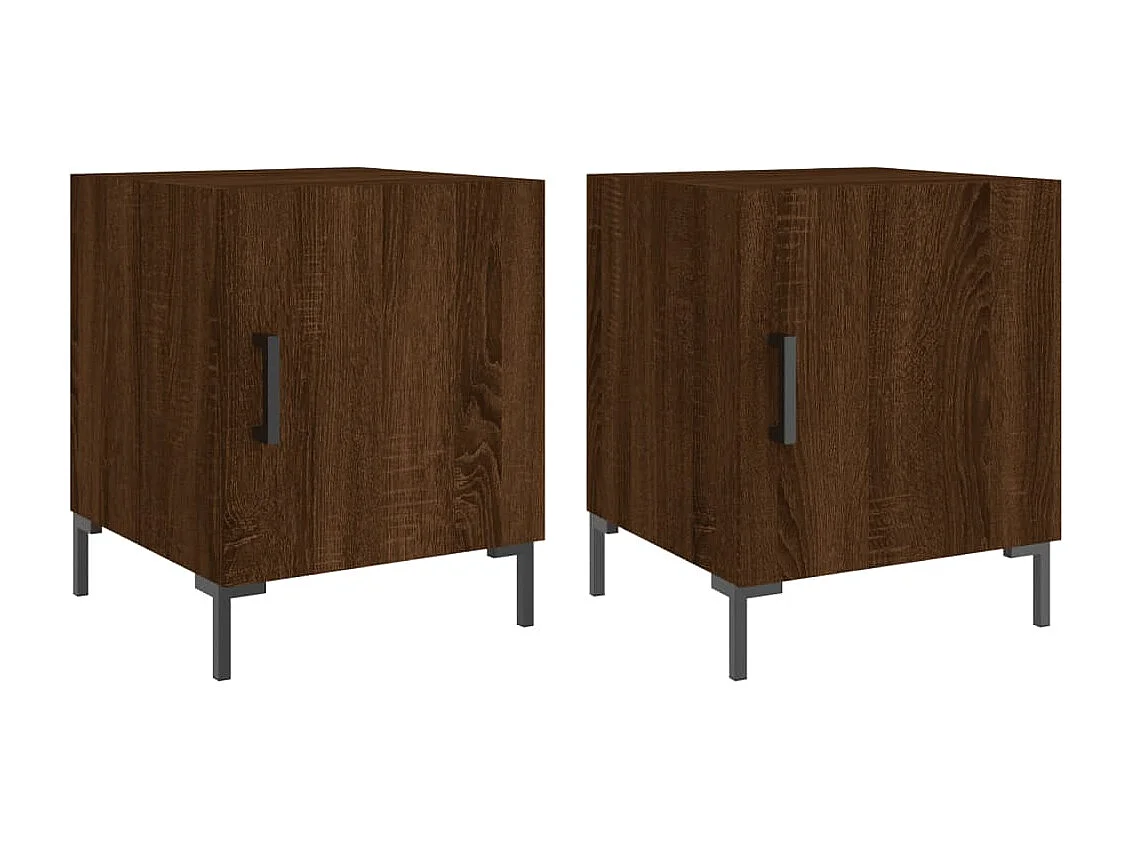 Tables de chevet 2pcs chêne marron 40x40x50 bois d'ingénierie