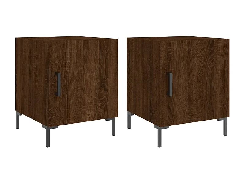 Tables de chevet 2pcs chêne marron 40x40x50 bois d'ingénierie