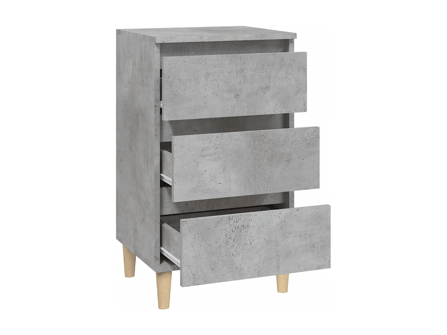 Table de chevet gris béton 40x35x70 bois d'ingénierie