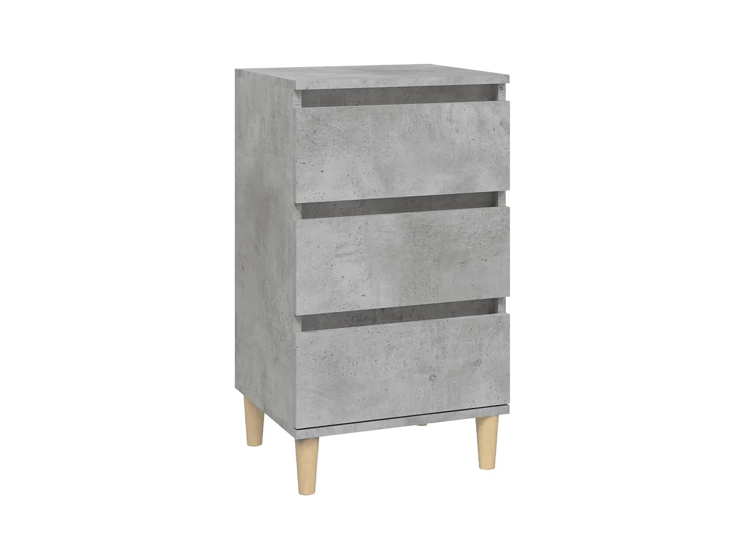 Table de chevet gris béton 40x35x70 bois d'ingénierie
