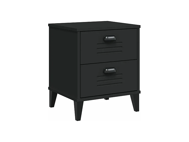 Table de chevet VIKEN noir bois de pin solide