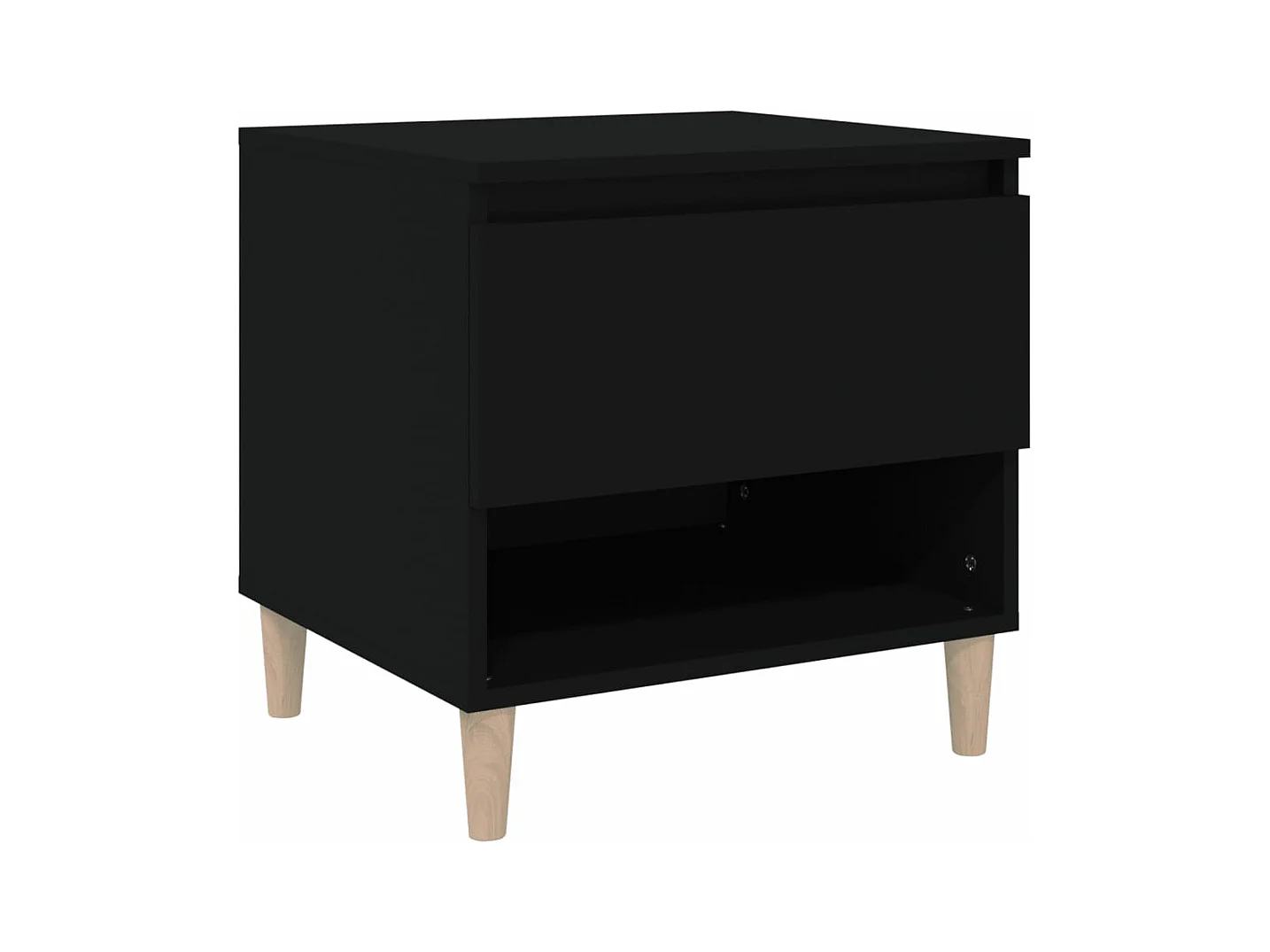 Table de chevet Noir 50x46x50 Bois d’ingénierie
