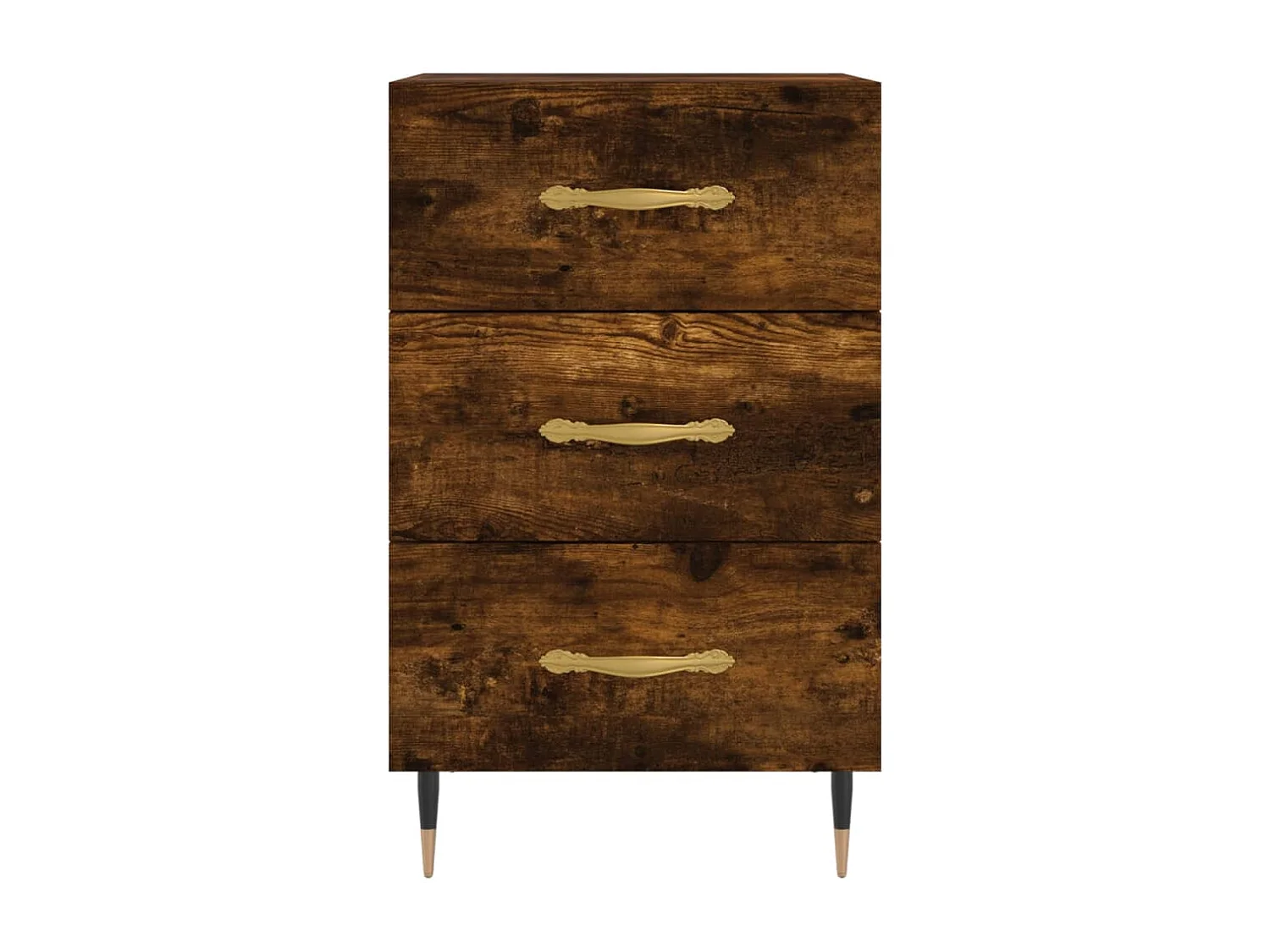 Table de chevet chêne fumé 40x40x66 bois d'ingénierie