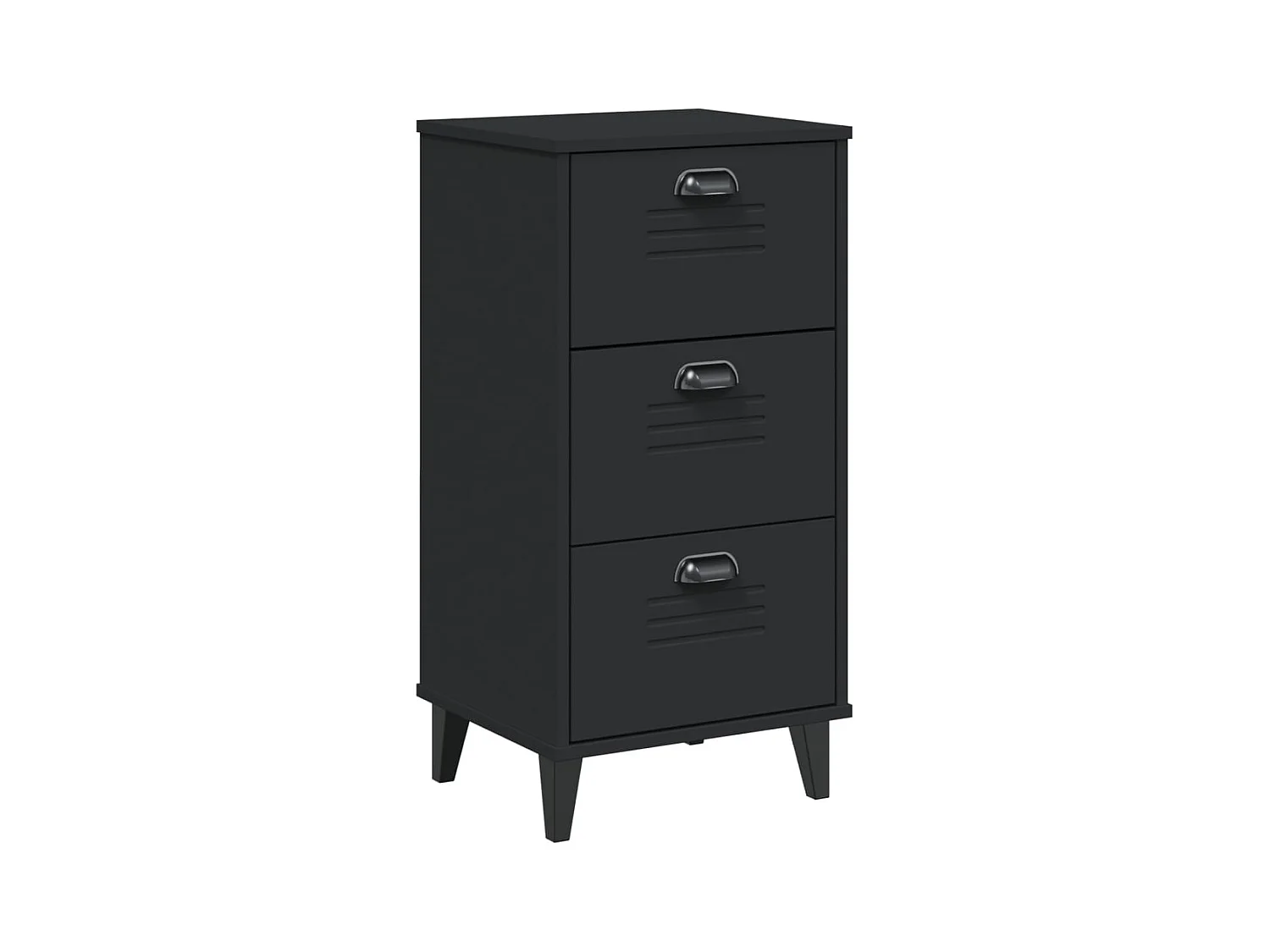 Table de chevet VIKEN noir bois de pin solide