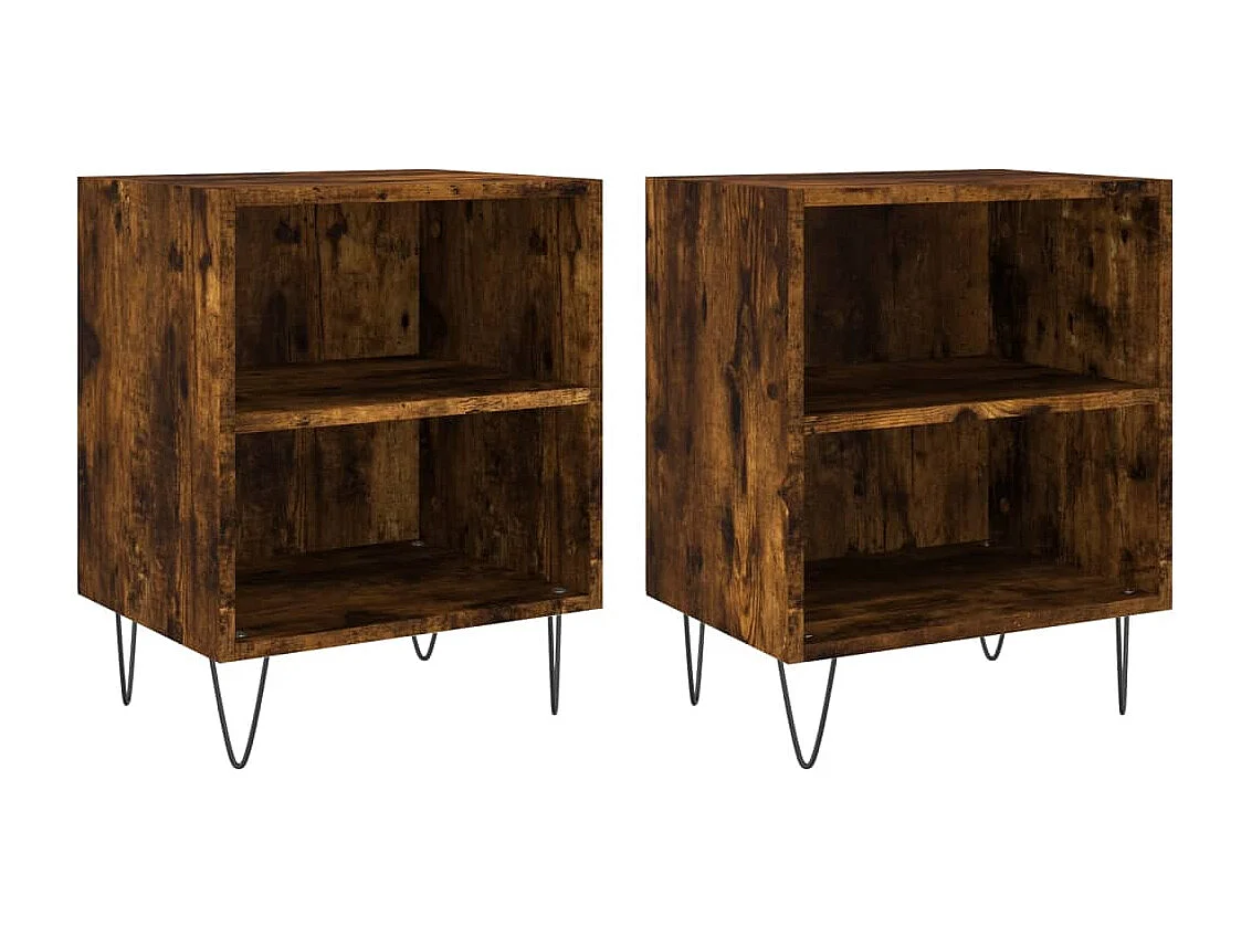 Tables de chevet 2 pcs chêne fumé 40x30x50 bois d'ingénierie