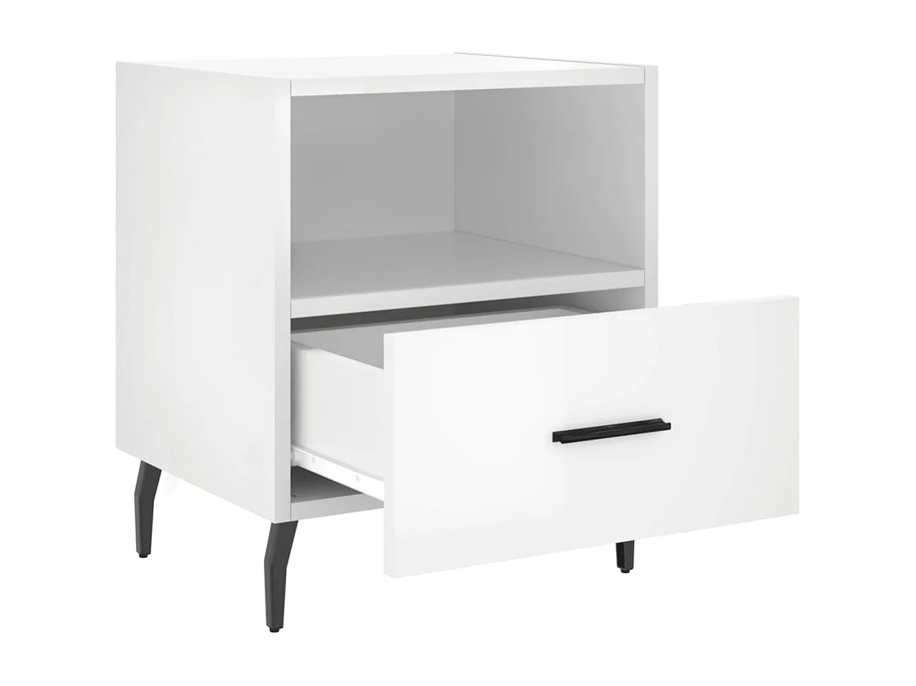 Tables de chevet 2 pcs blanc brillant 40x35x47,5