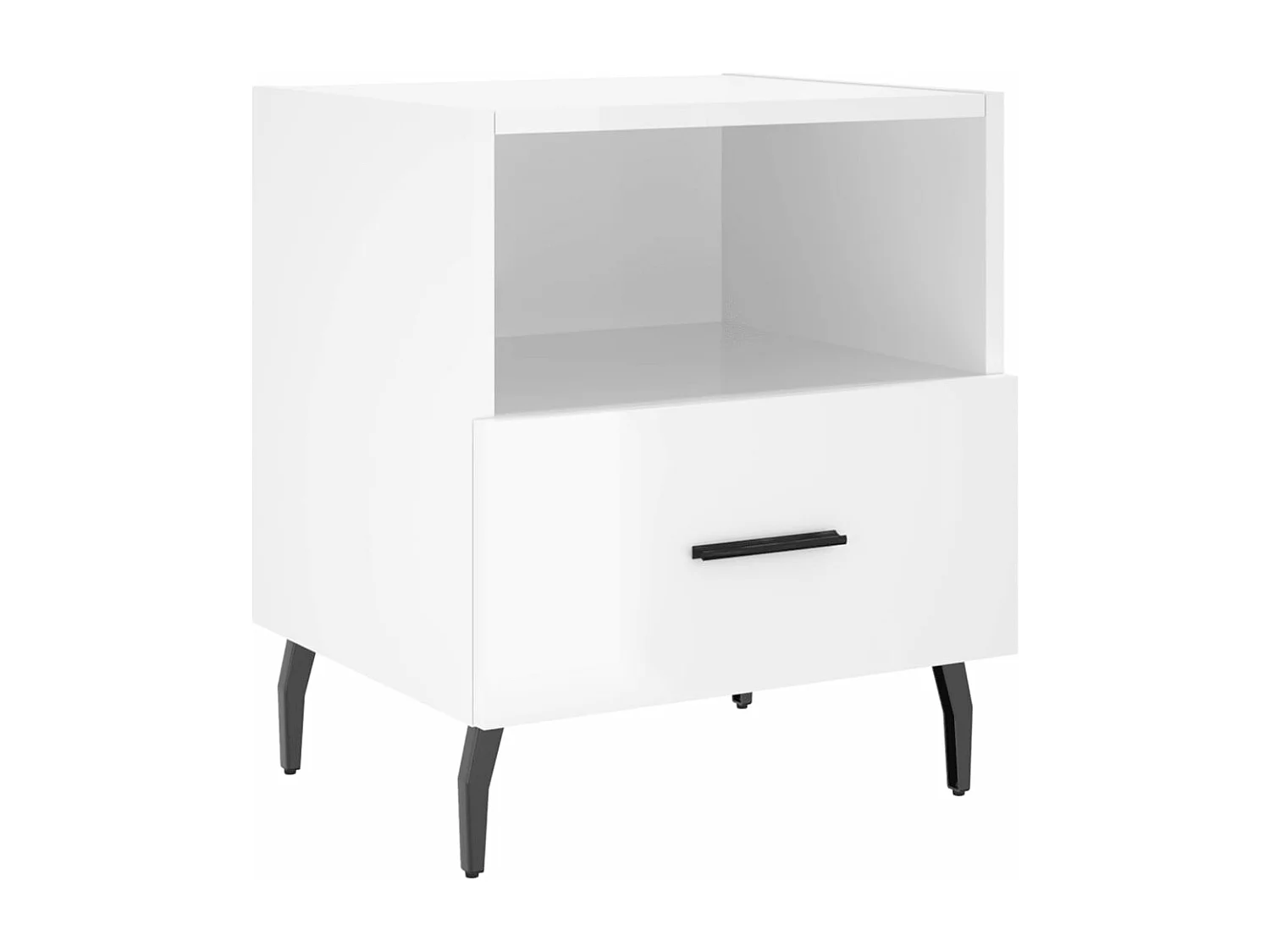 Tables de chevet 2 pcs blanc brillant 40x35x47,5