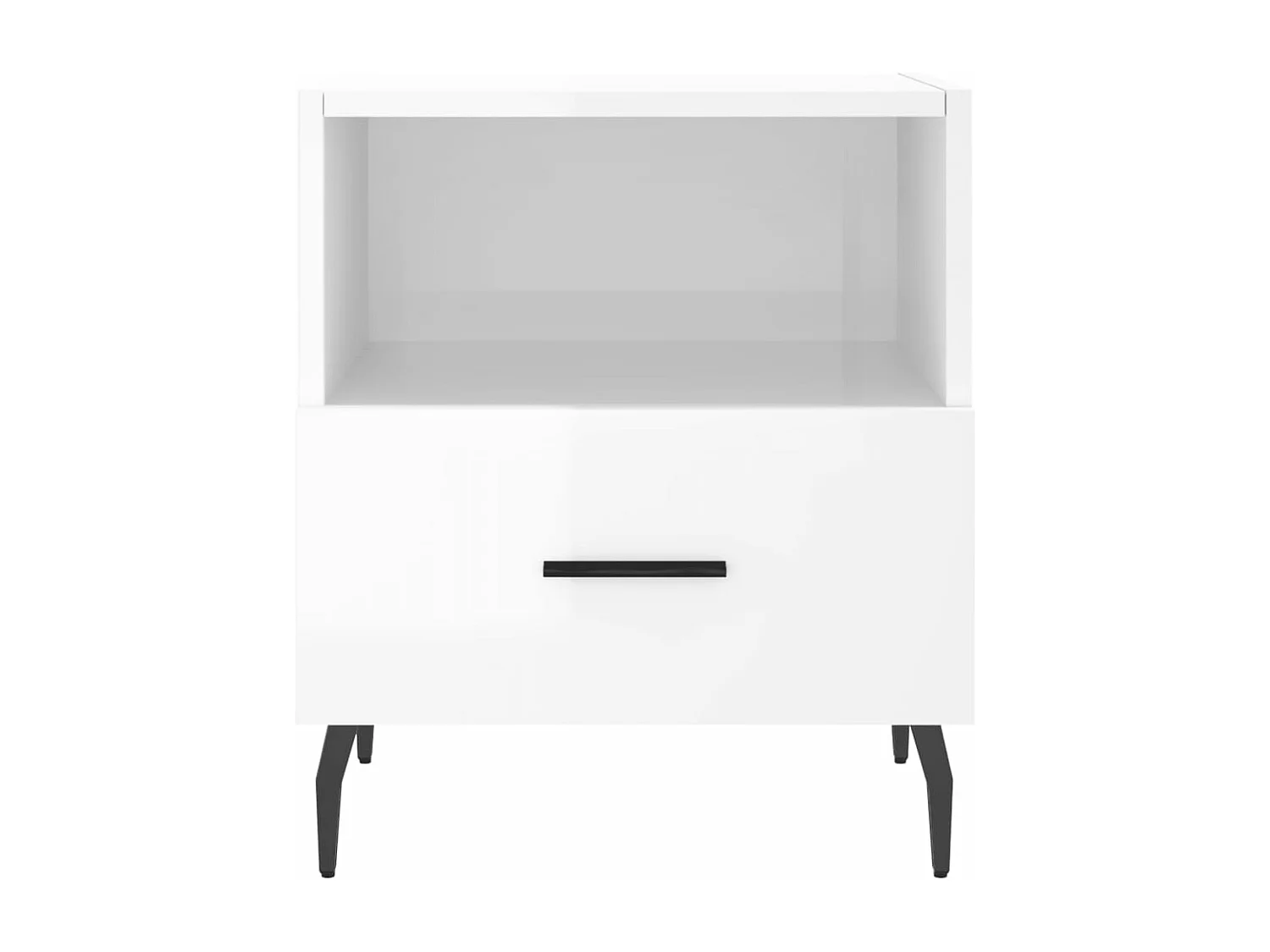 Tables de chevet 2 pcs blanc brillant 40x35x47,5