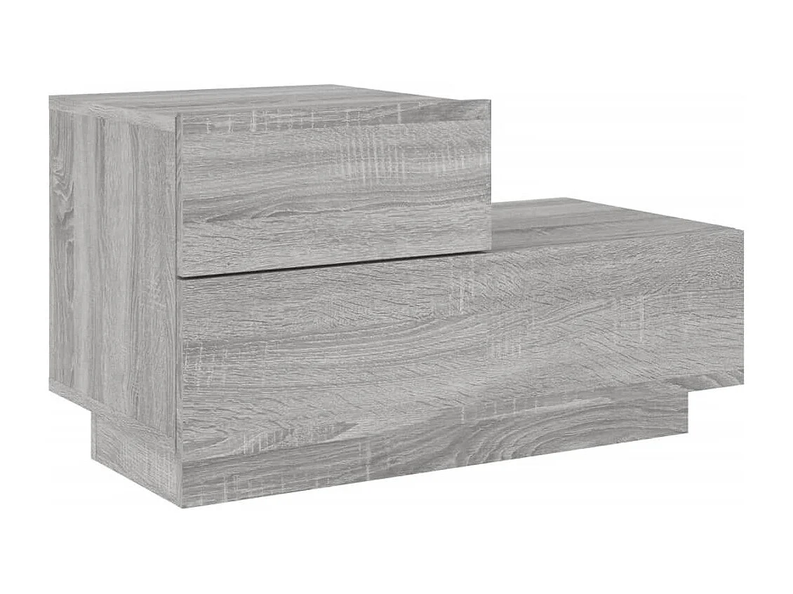 Table de chevet avec lumières LED sonoma gris 70x36x40,5