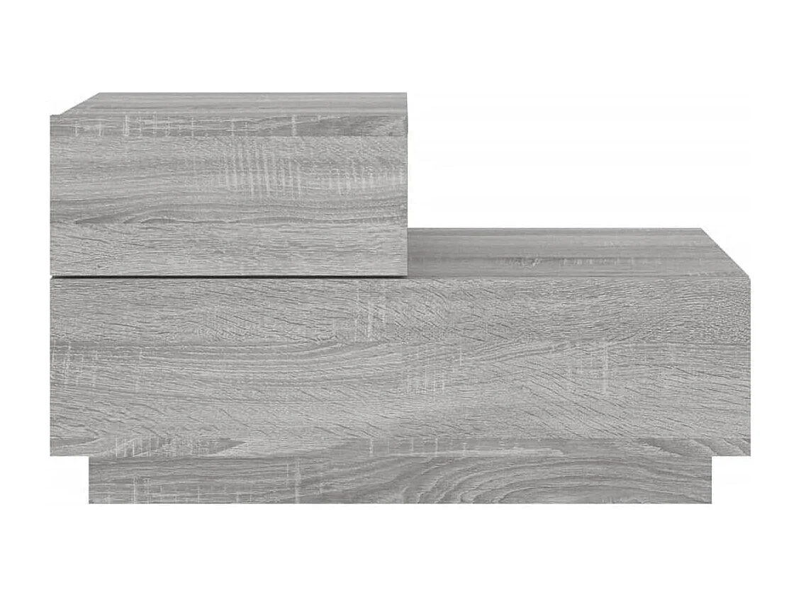 Table de chevet avec lumières LED sonoma gris 70x36x40,5