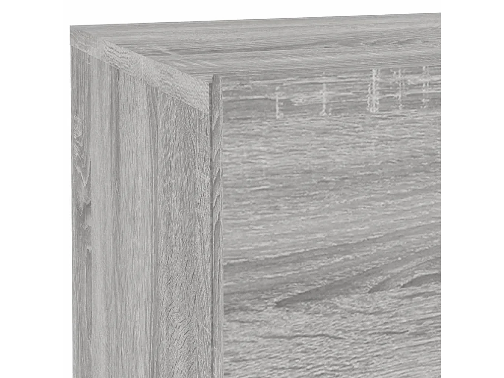 Table de chevet avec lumières LED sonoma gris 70x36x40,5