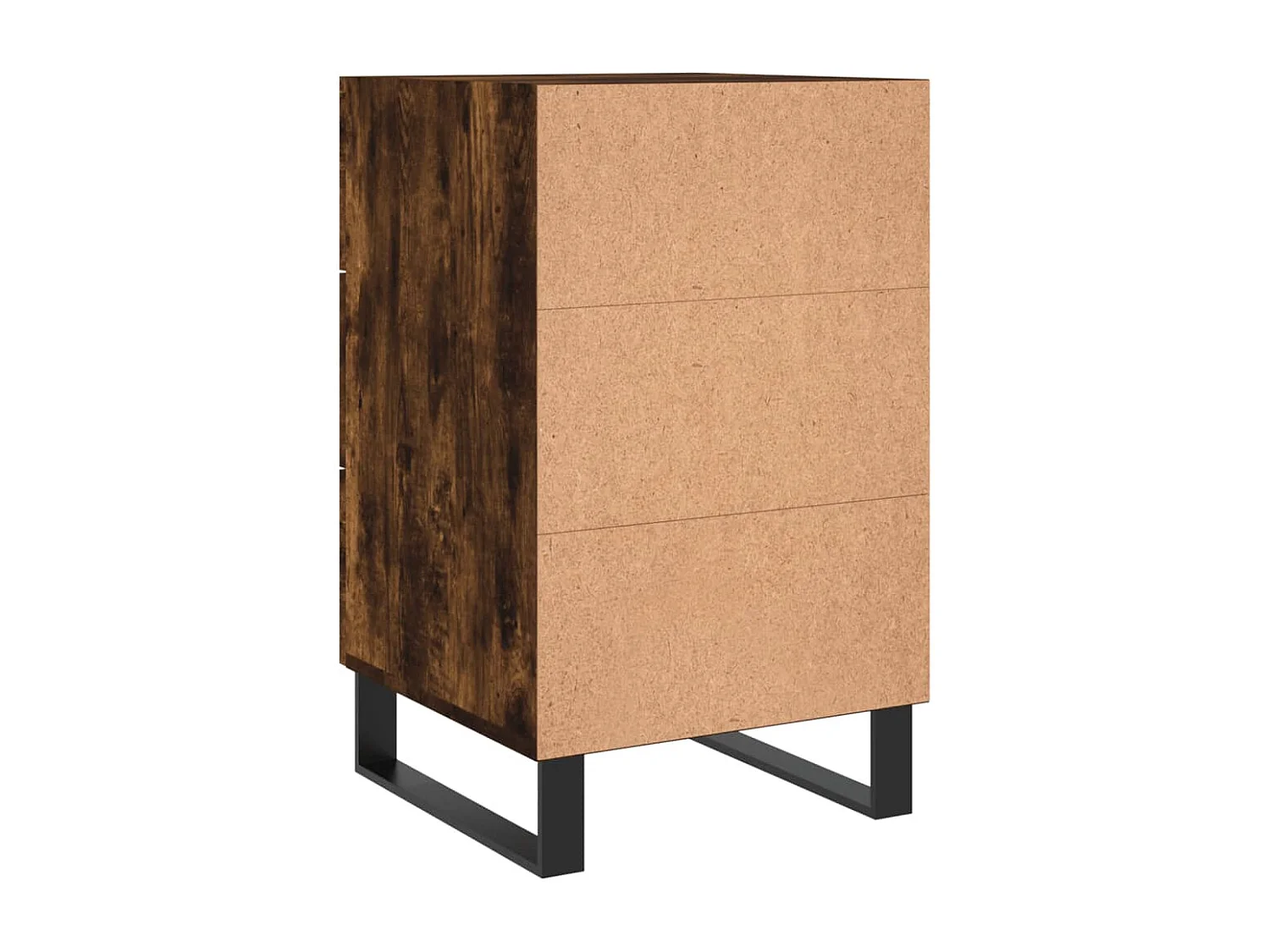 Table de chevet chêne fumé 40x40x66 bois d'ingénierie