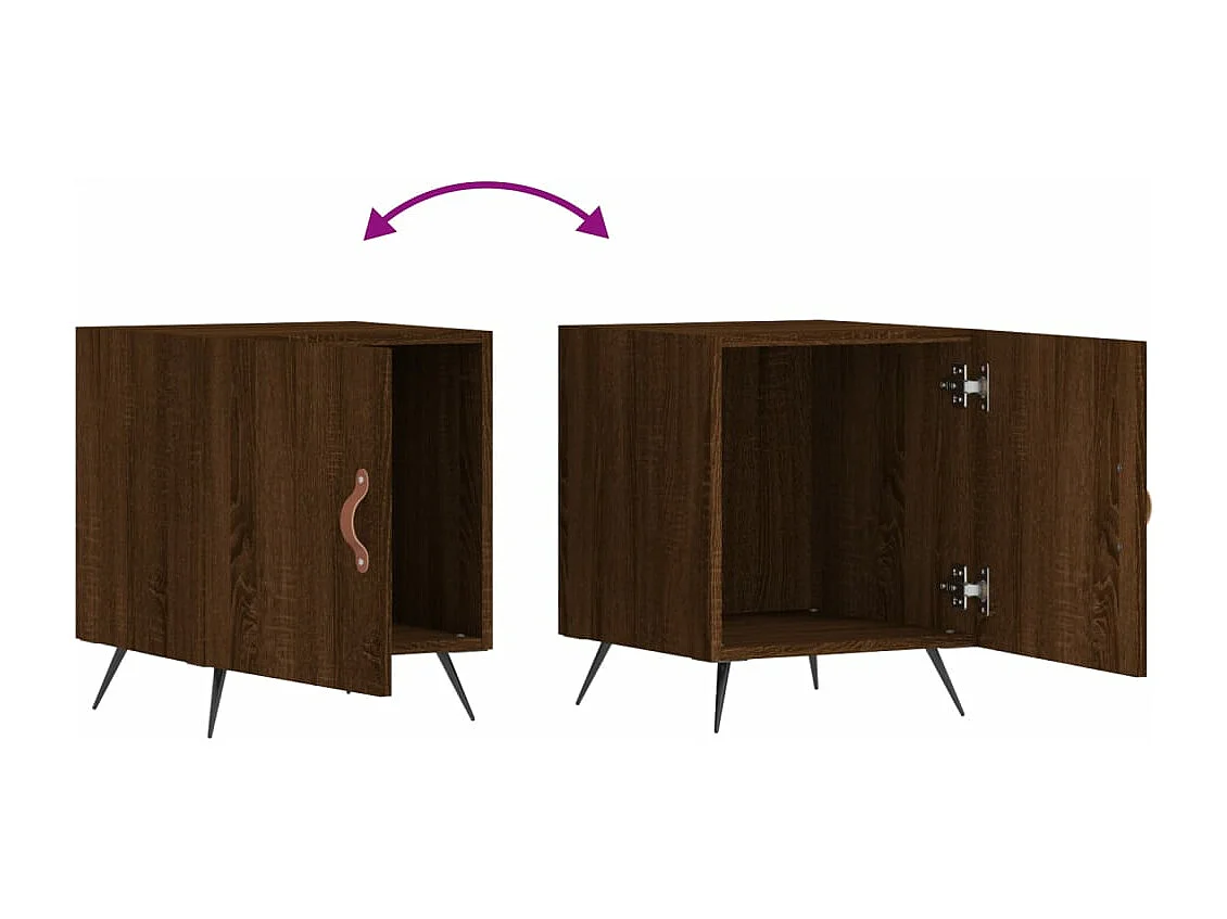 Tables de chevet 2pcs chêne marron 40x40x50 bois d'ingénierie