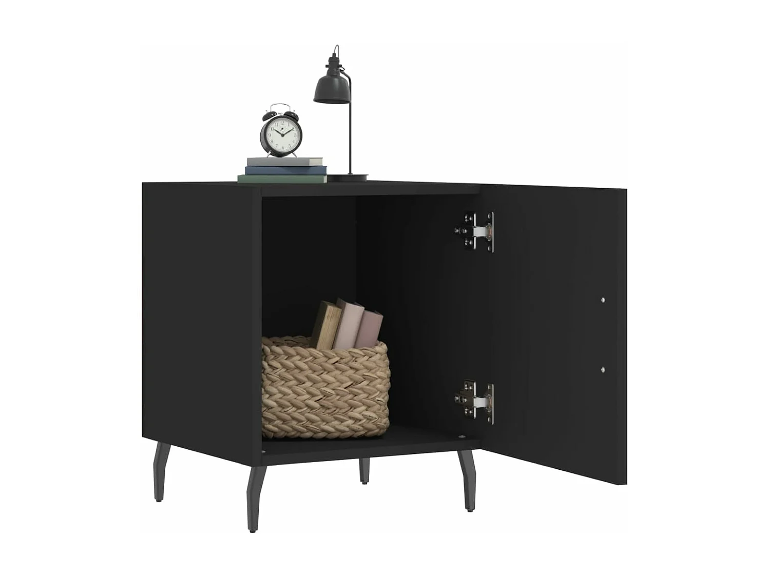 Tables de chevet 2 pcs noir 40x40x50 bois d’ingénierie