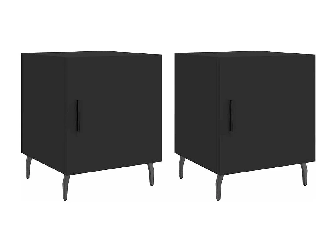 Tables de chevet 2 pcs noir 40x40x50 bois d’ingénierie