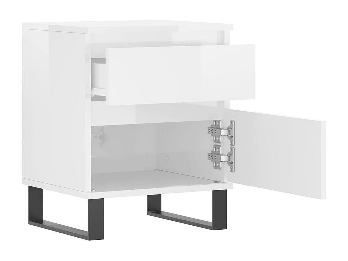 Tables de chevet 2 pcs blanc brillant 40x35x50