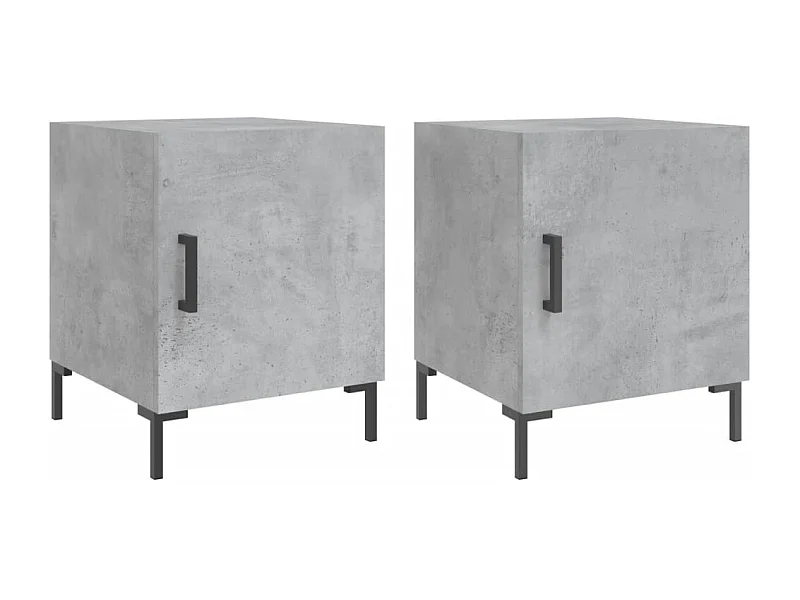 Tables de chevet 2 pcs gris béton 40x40x50 bois d’ingénierie