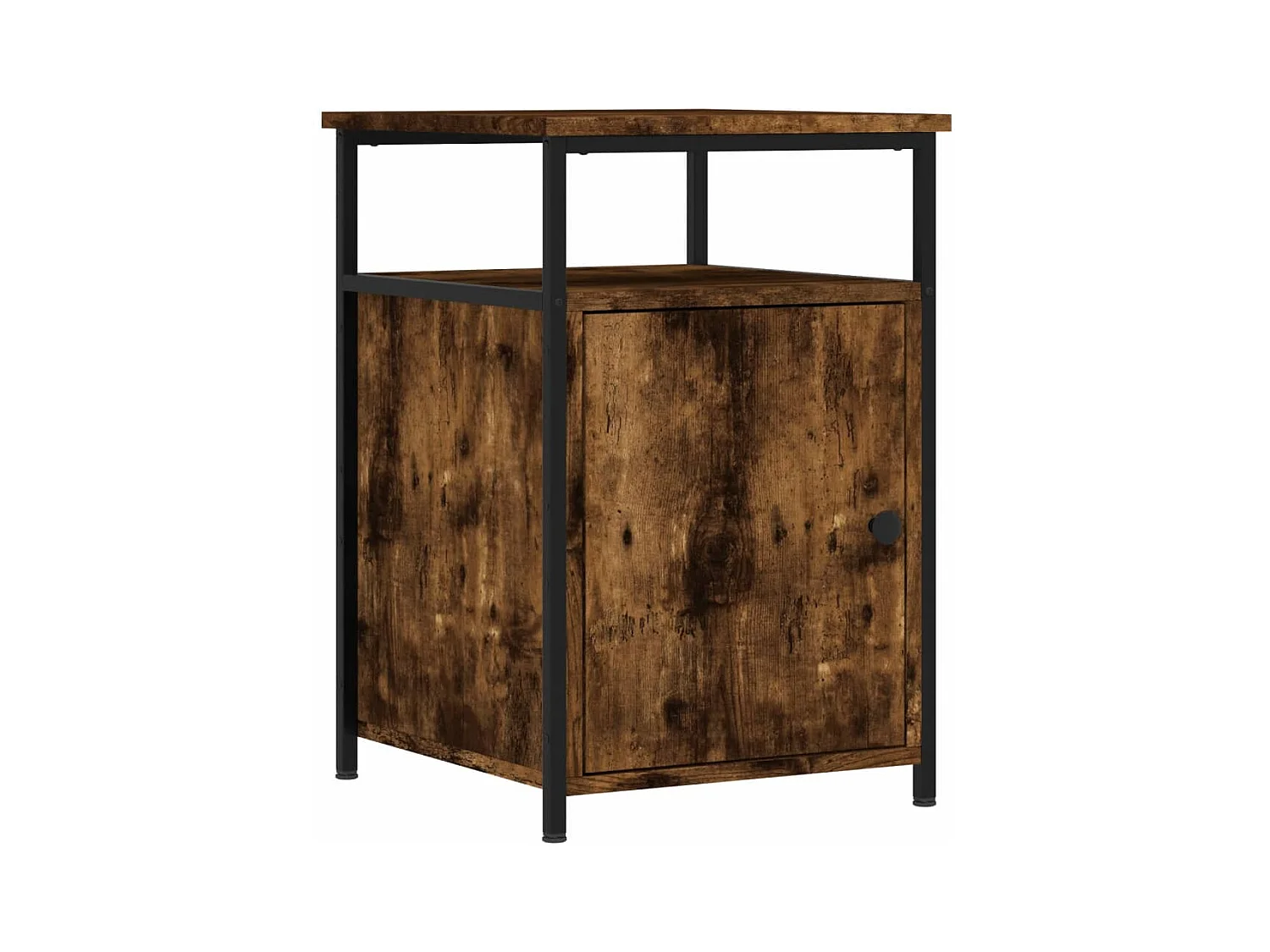 Table de chevet chêne fumé 40x42x60 bois d'ingénierie
