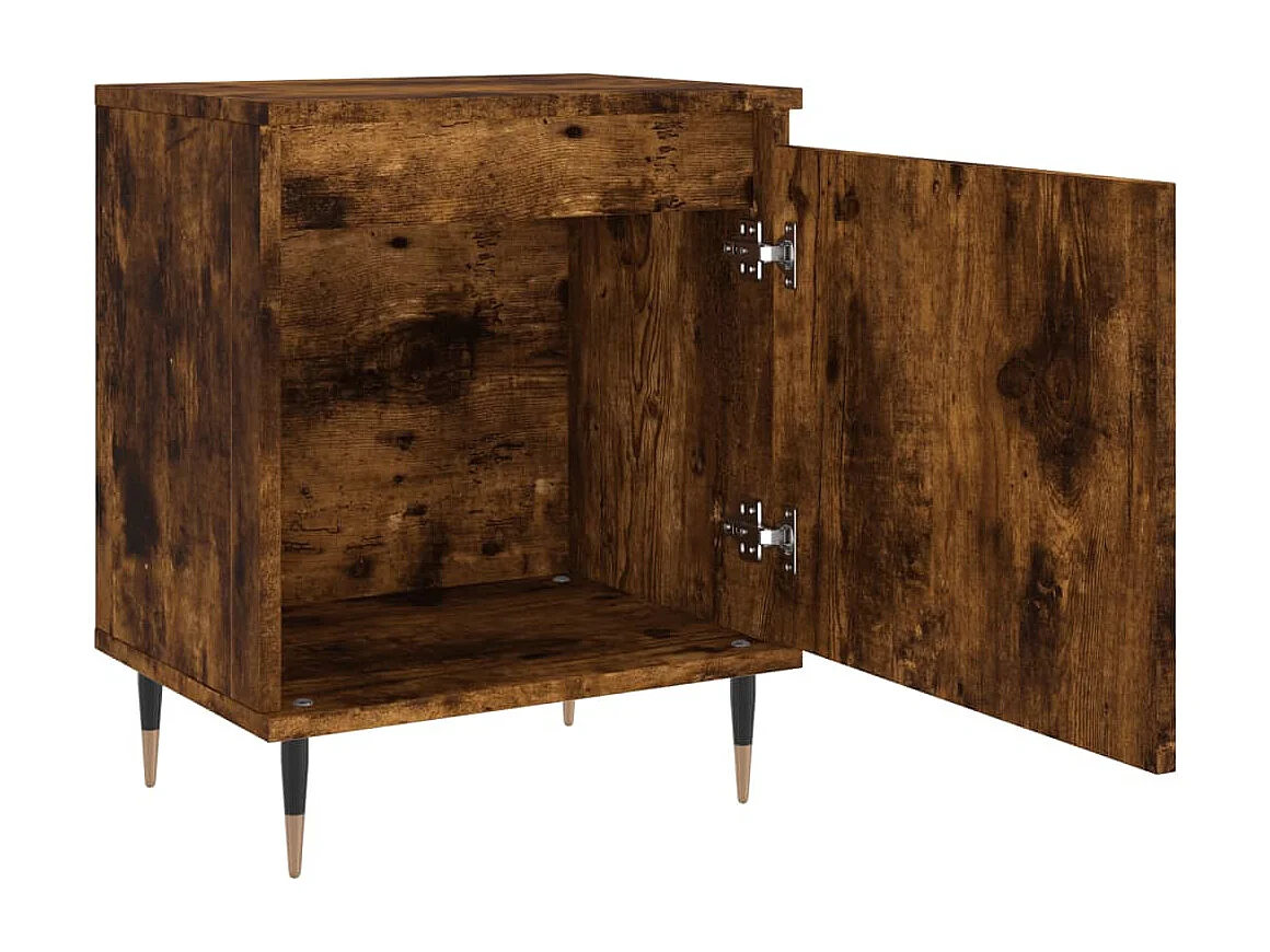 Tables de chevet 2 pcs chêne fumé 40x30x50 bois d'ingénierie