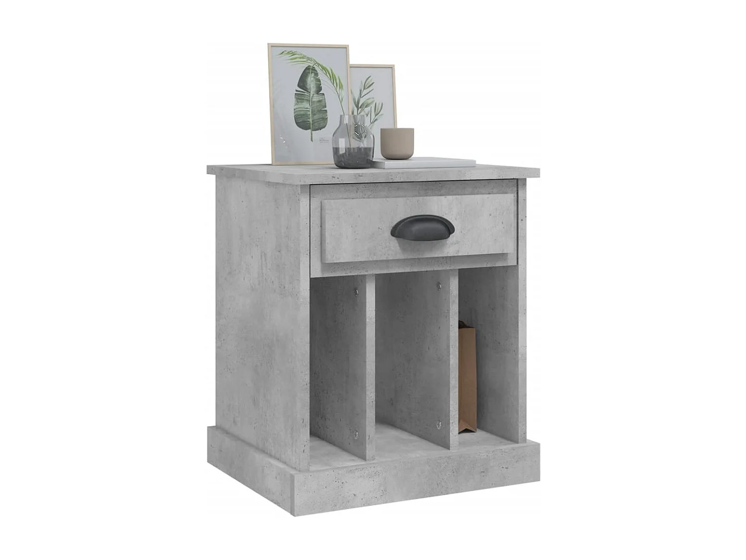 Tables de chevet 2 pcs gris béton 43x36x50