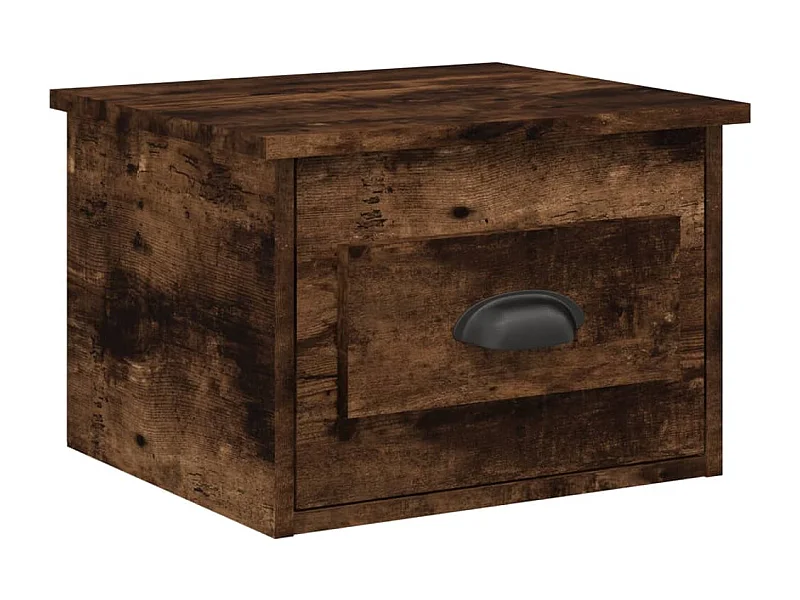 Table de chevet murale chêne fumé 41,5x36x28
