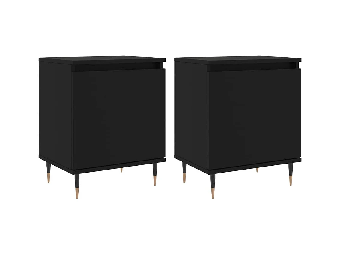 Tables de chevet 2 pcs noir 40x30x50 bois d'ingénierie