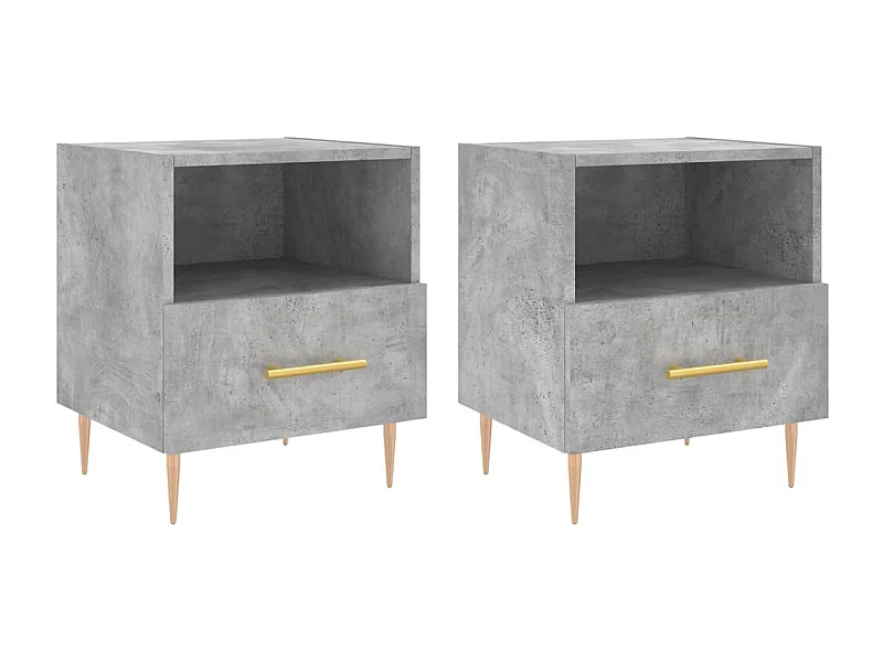 Tables de chevet 2pcs gris béton 40x35x47,5 bois d’ingénierie