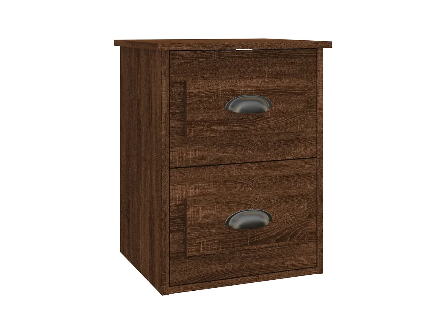 Table de chevet murale chêne marron 41,5x36x53