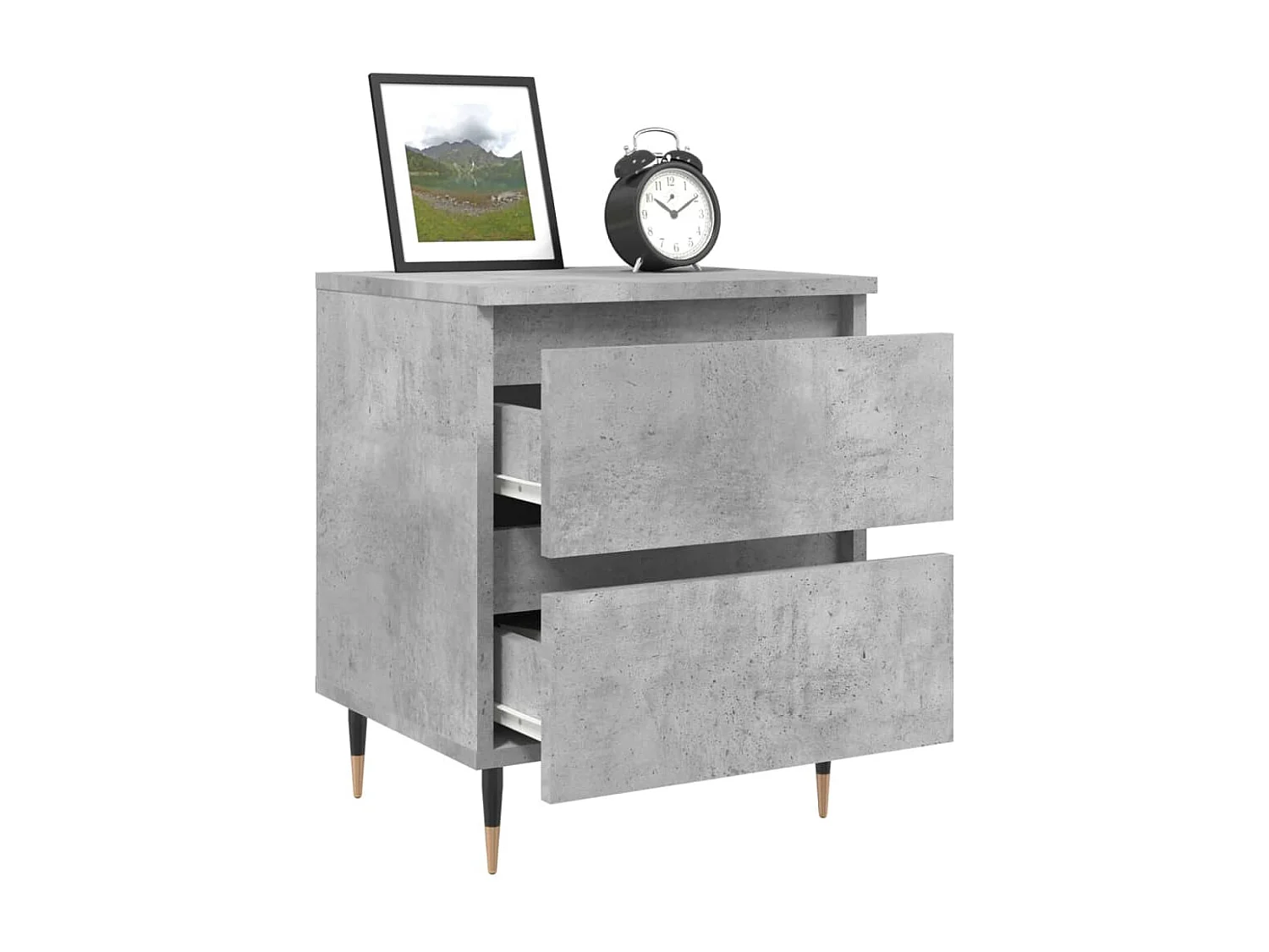 Tables de chevet 2 pcs gris béton 40x35x50 bois d’ingénierie