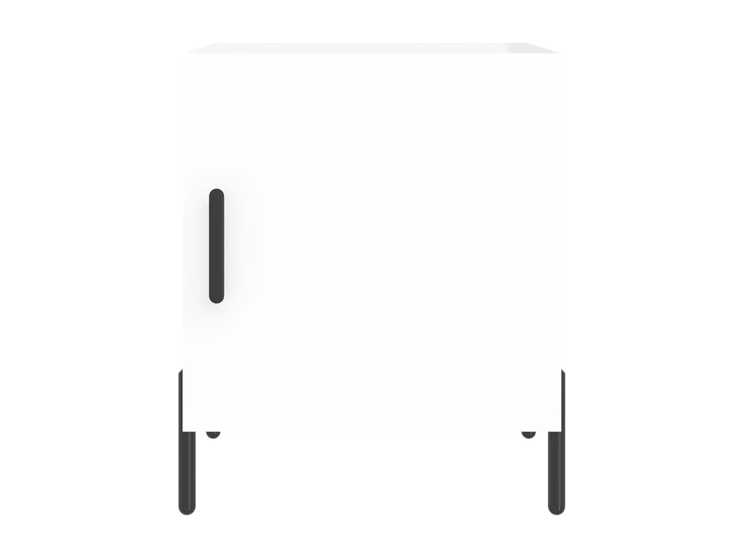 Table de chevet blanc brillant 40x40x50 bois d’ingénierie