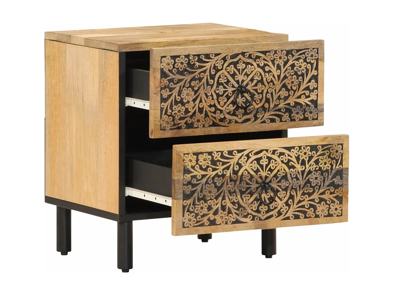 Table de chevet 40x33x46 Bois de manguier solide