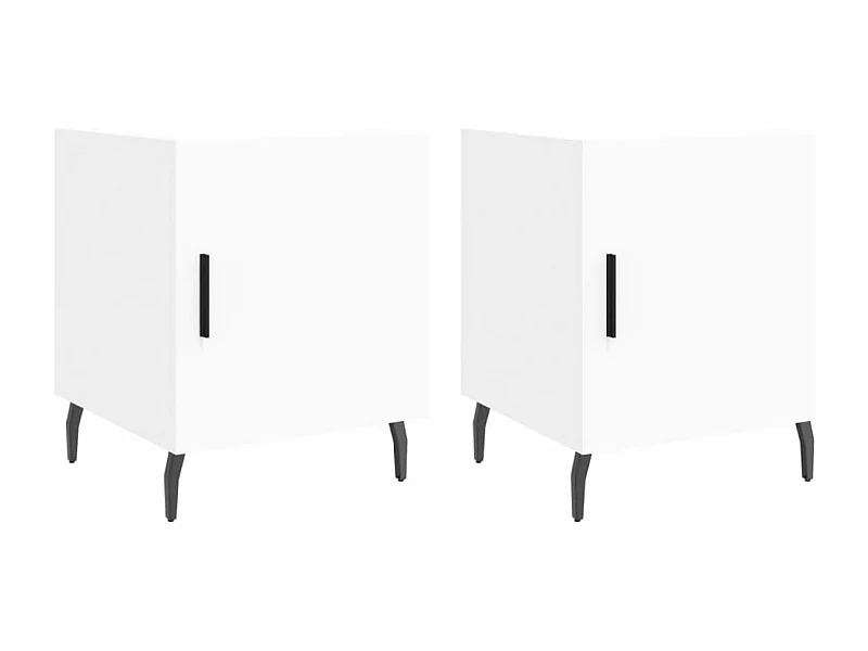 Tables de chevet 2 pcs blanc 40x40x50 bois d’ingénierie