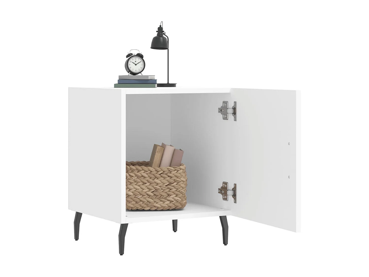 Tables de chevet 2 pcs blanc 40x40x50 bois d’ingénierie