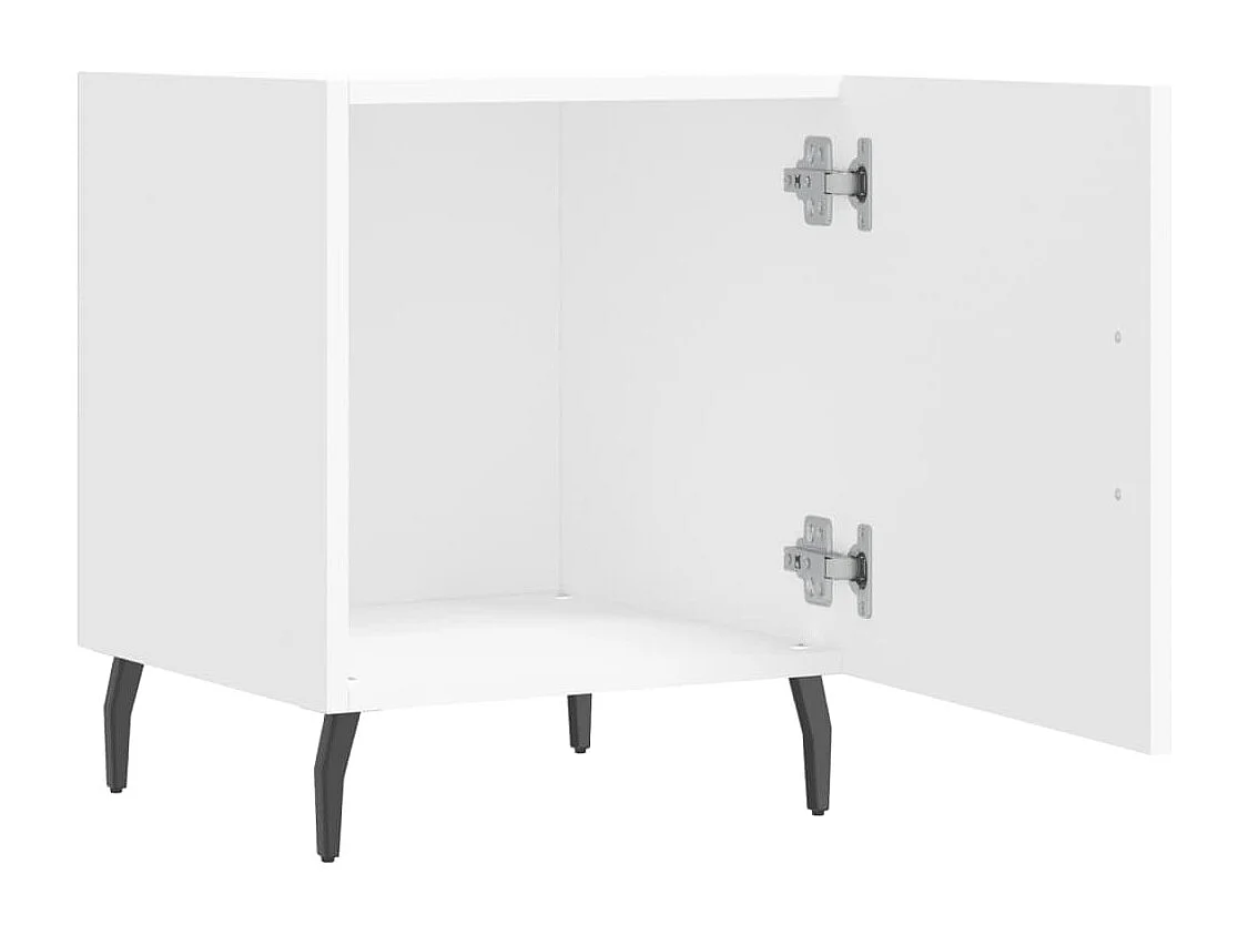 Tables de chevet 2 pcs blanc 40x40x50 bois d’ingénierie