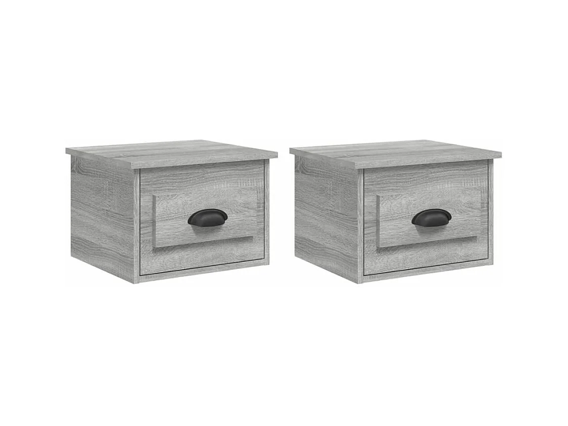 Tables de chevet murales 2 pcs sonoma gris 41,5x36x28