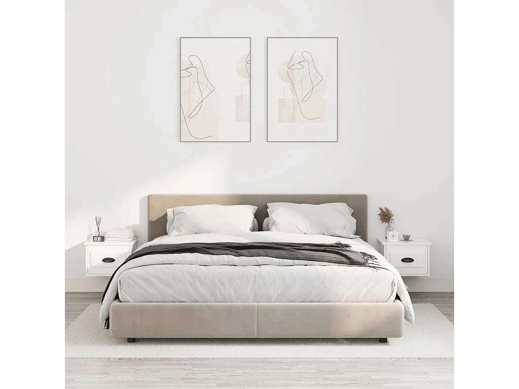 Tables de chevet murales 2 pcs blanc 41,5x36x28