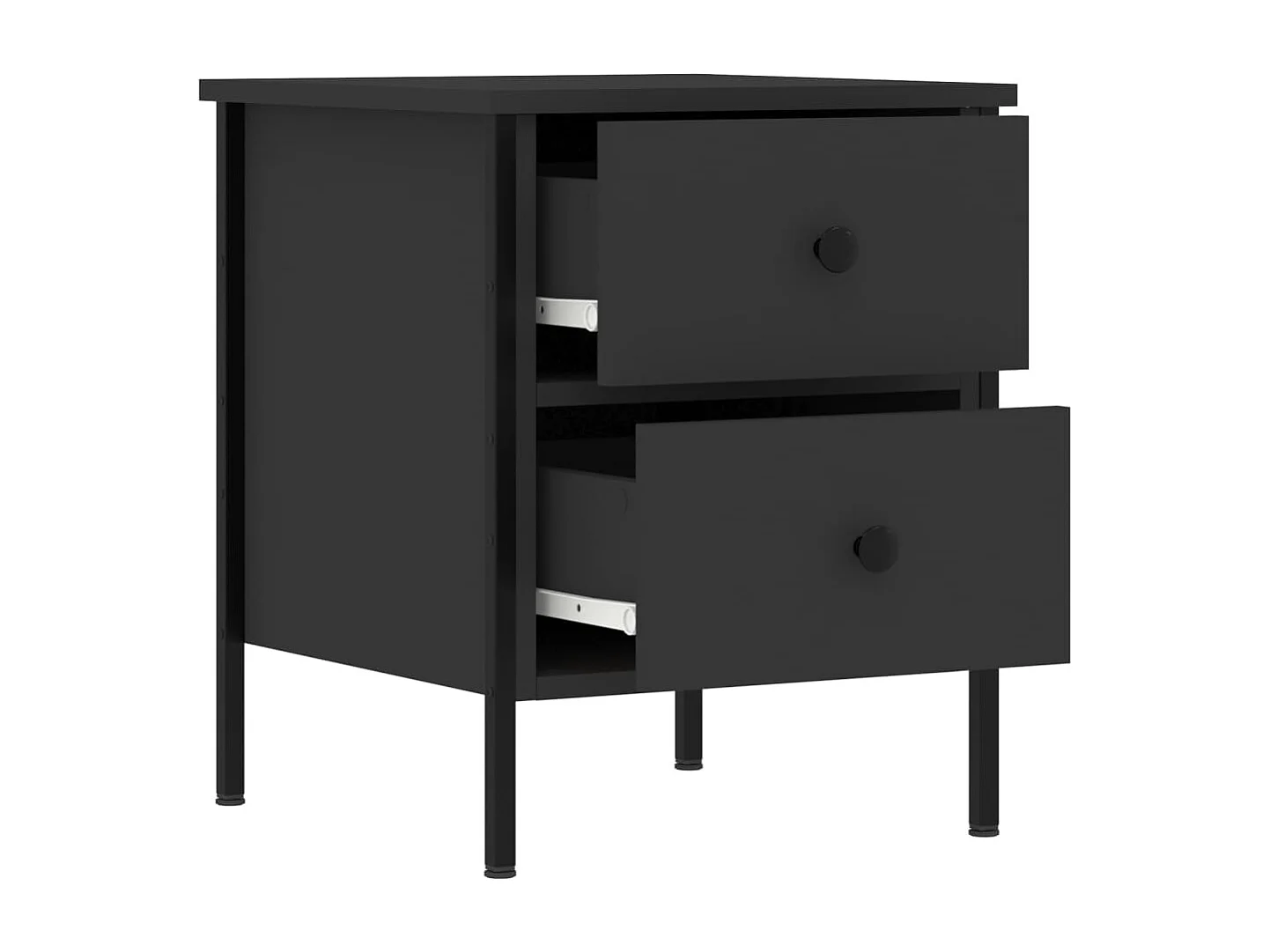 Tables de chevet 2 pcs noir 40x42x50 bois d’ingénierie