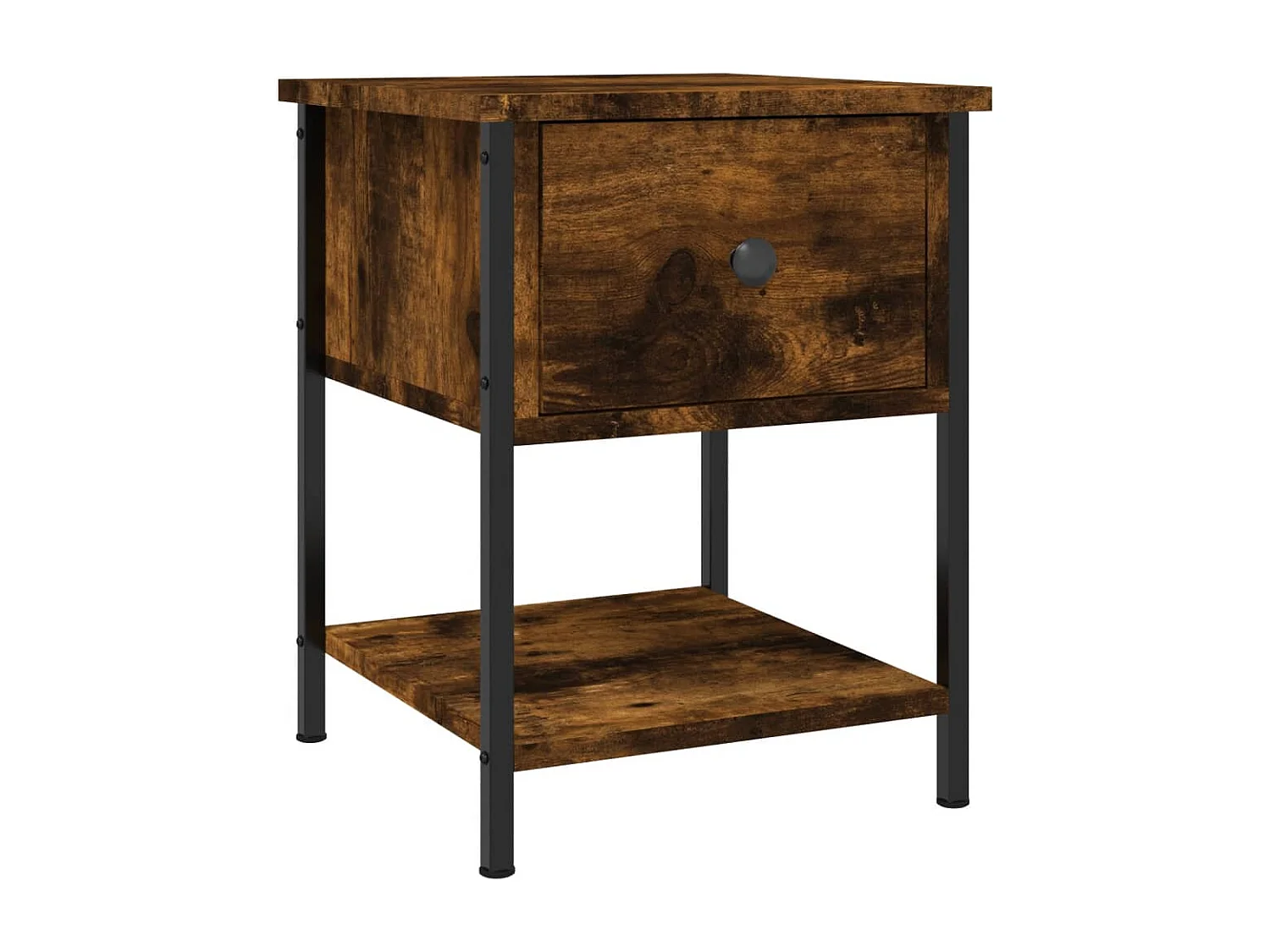 Tables de chevet 2pcs chêne fumé 34x35,5x45 bois d’ingénierie