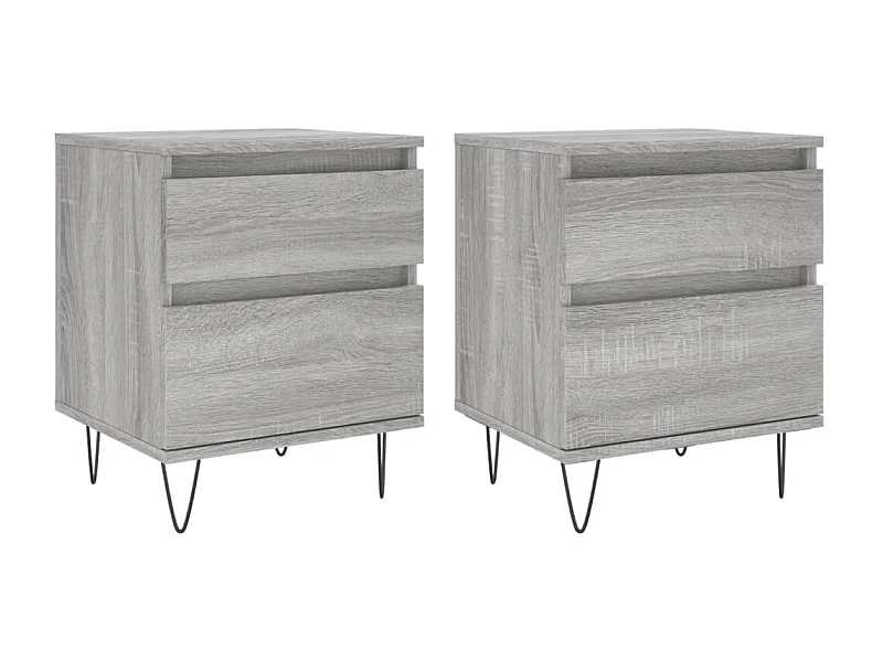 Tables de chevet 2 pcs sonoma gris 40x35x50 bois ingénierie