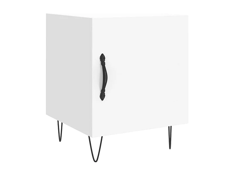 Table de chevet blanc 40x40x50 bois d’ingénierie