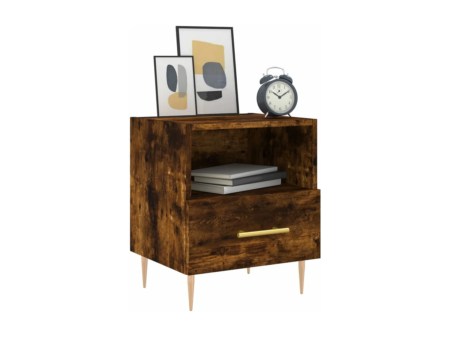 Tables de chevet 2pcs chêne fumé 40x35x47,5 bois d’ingénierie