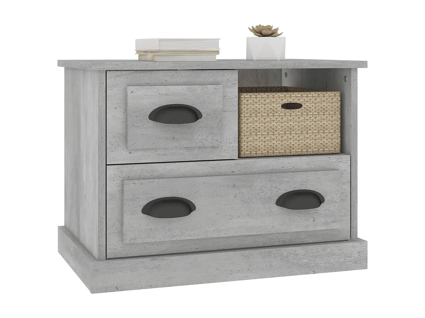 Table de chevet gris béton 60x39x45