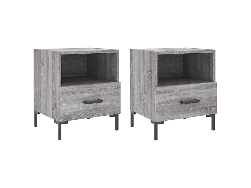 Tables de chevet 2 pcs sonoma gris 40x35x47,5