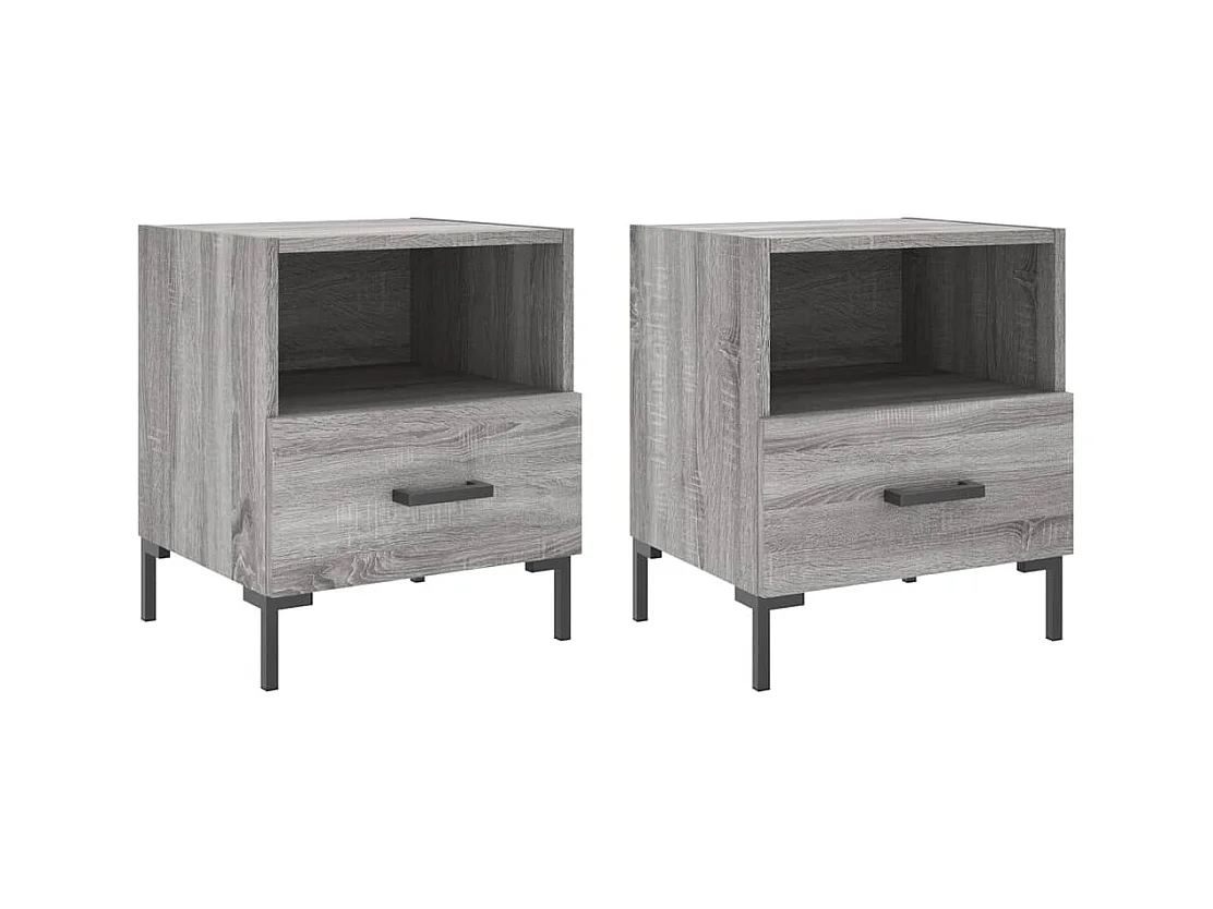 Tables de chevet 2 pcs sonoma gris 40x35x47,5