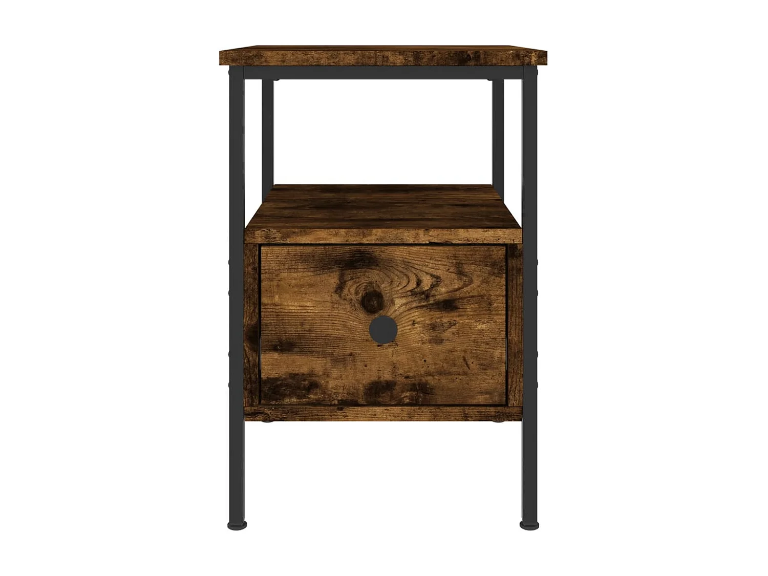 Table de chevet chêne fumé 34x36x50 bois d'ingénierie