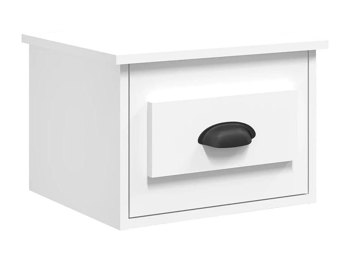 Table de chevet murale blanc 41,5x36x28